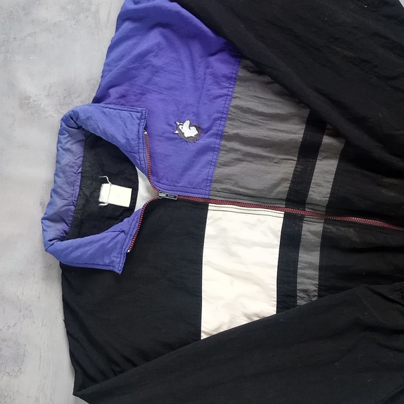 Vintage 90s Hip Hop Style Windbreaker With Husky Head  UNISEX - Picture 3 of 8